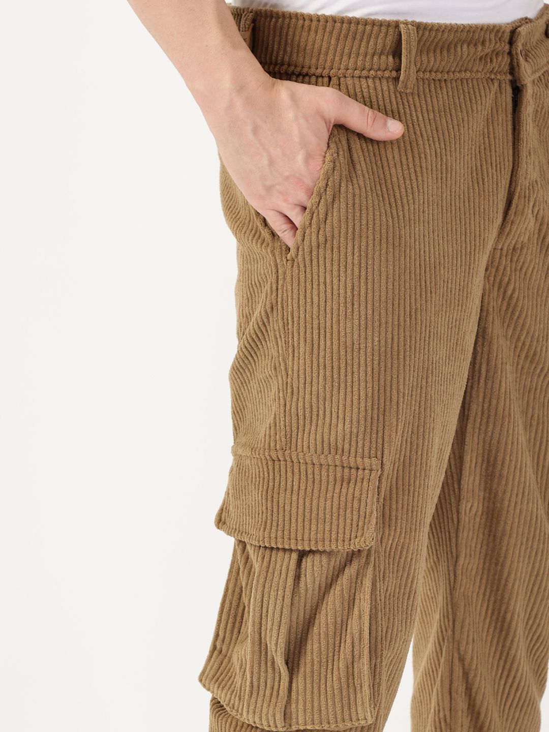 Thomas Scott Men Smart Regular Fit Corduroy Cargos