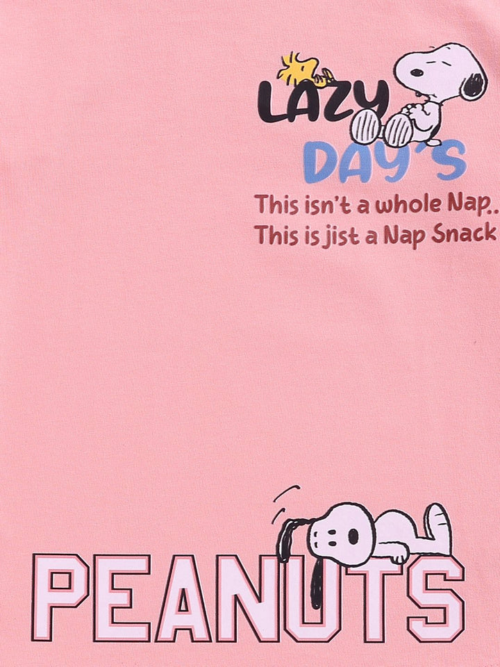 Happy Faces Kids Girls Snoopy Printed Pure Cotton T-Shirt