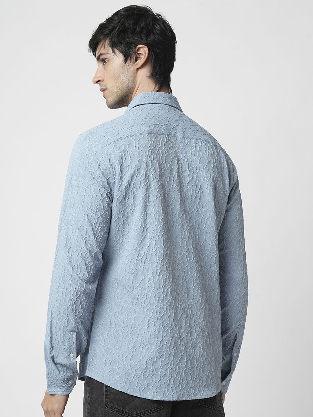 VASTRADO Men Classic Spread Collar Solid Slim Fit Casual Shirt