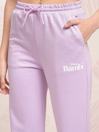 Tokyo Talkies Lavender Disney Bambi Printed Pure Cotton T Shirt With Trouser