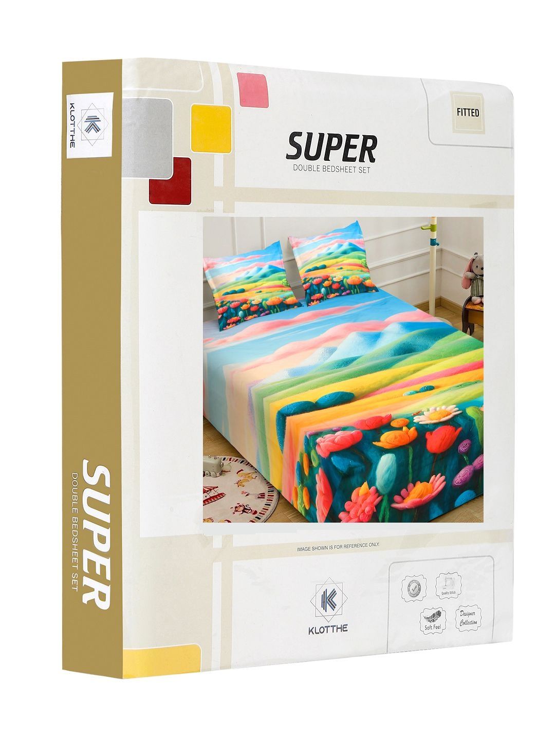 Klotthe Floral Printed 400 TC King Size 7D Bedsheet & 2 Pillow Covers- 2.50 m x 2.25 m
