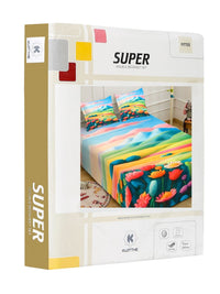 Klotthe Floral Printed 400 TC King Size 7D Bedsheet & 2 Pillow Covers- 2.50 m x 2.25 m