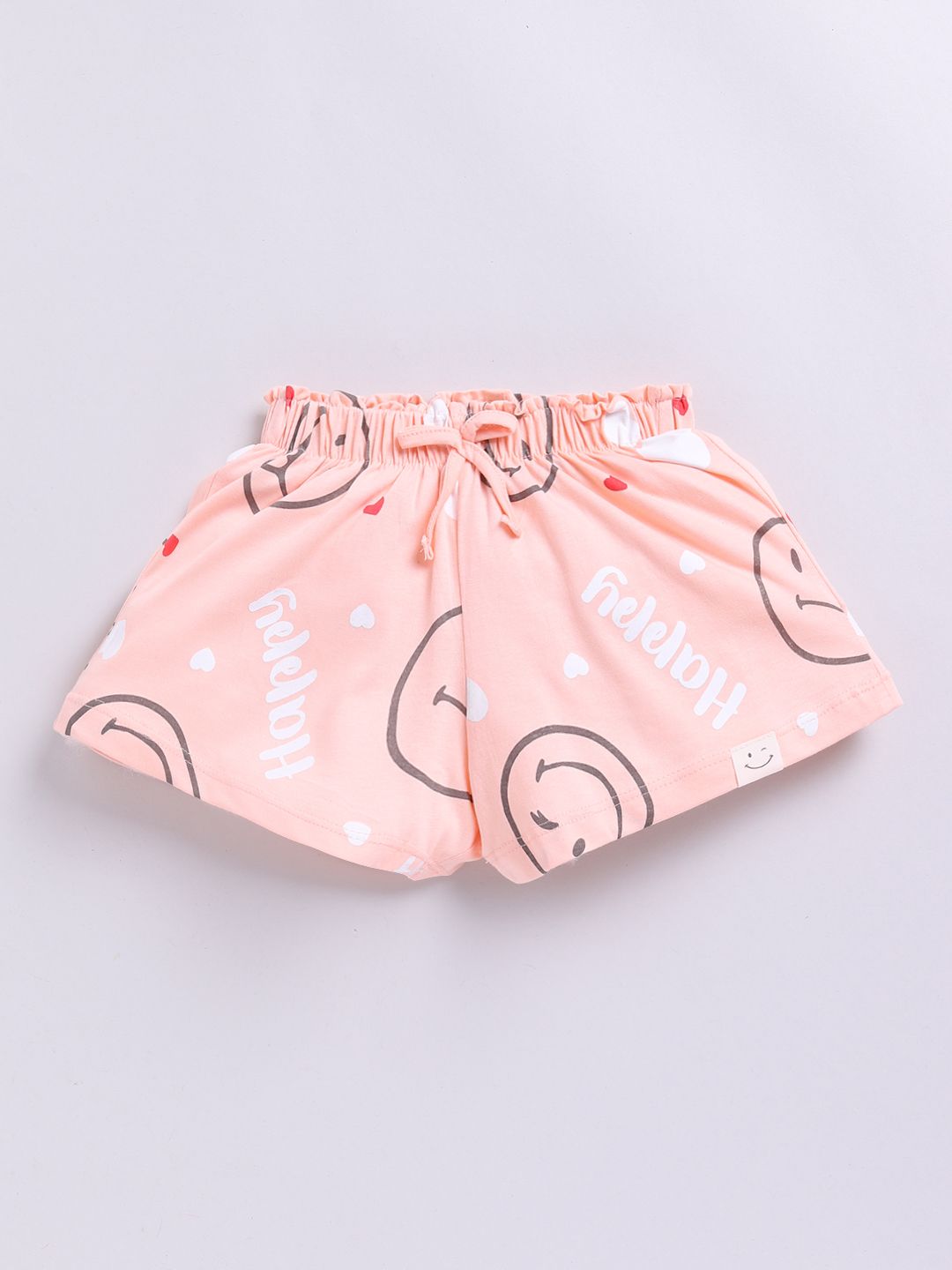 Happy Faces Girls Conversational Printed Pure Cotton Shorts