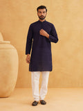 SOJANYA Ethnic Motifs Chikankari Band Collar Pure Cotton Straight Long Kurta