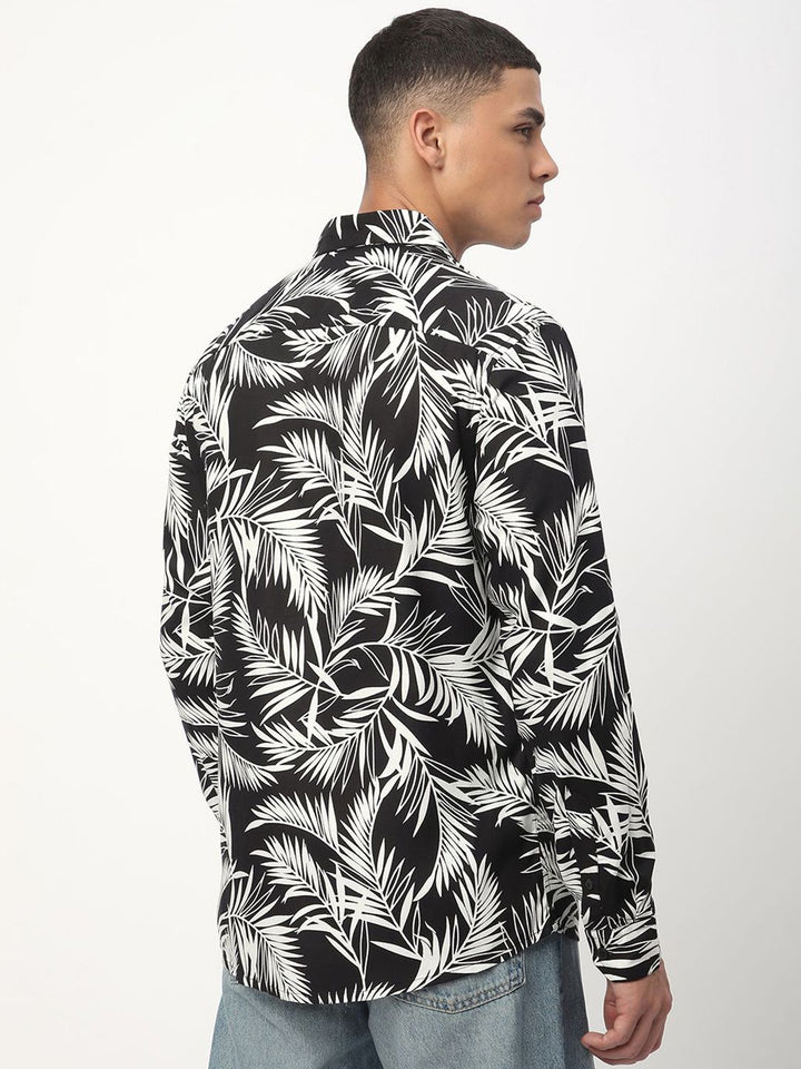 VASTRADO Men Classic Slim Fit Floral Printed Casual Shirt