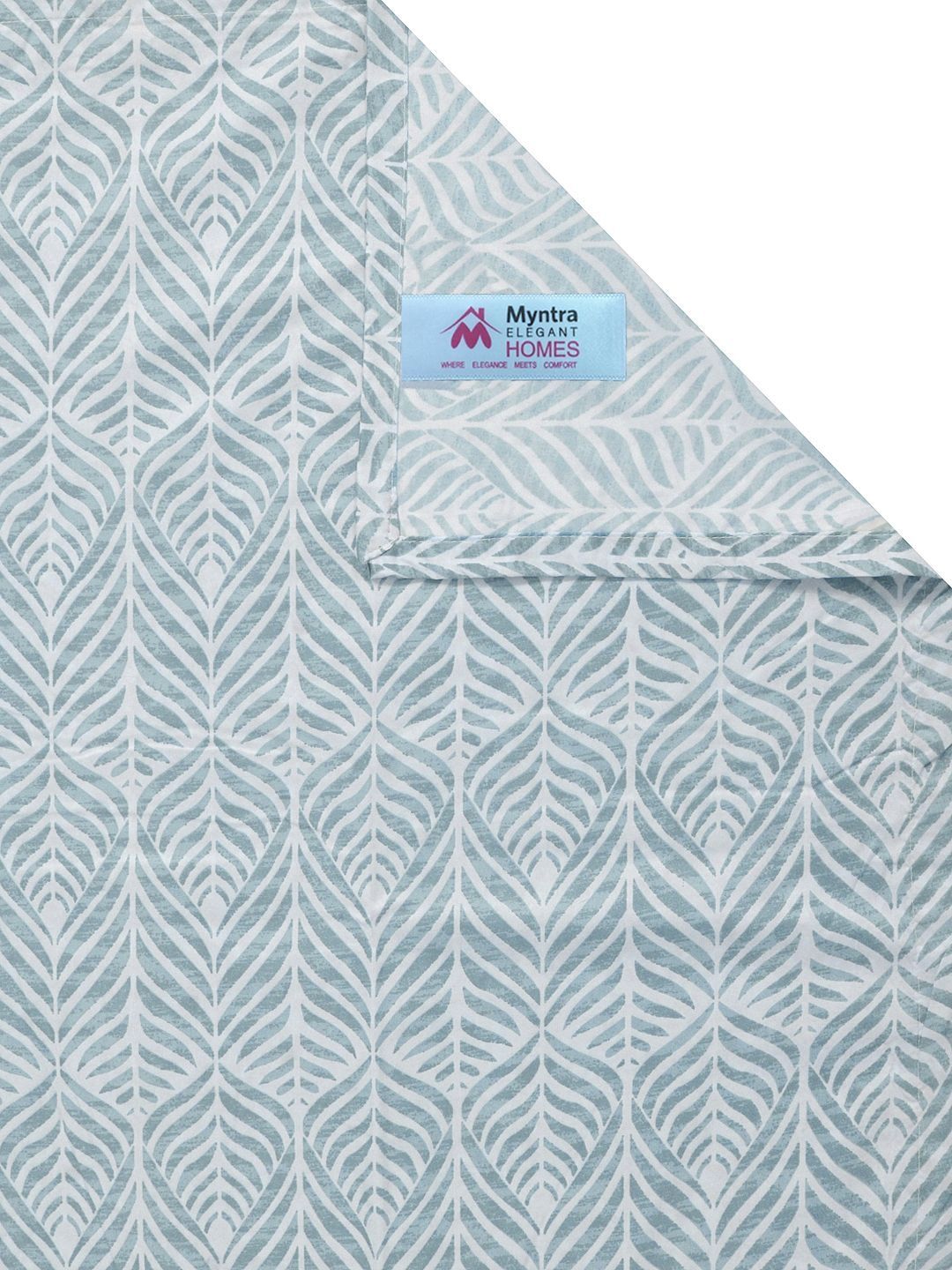 Myntra Elegant Homes Green Geometric Printed 300 TC King Bedsheet Set 98" x 88"