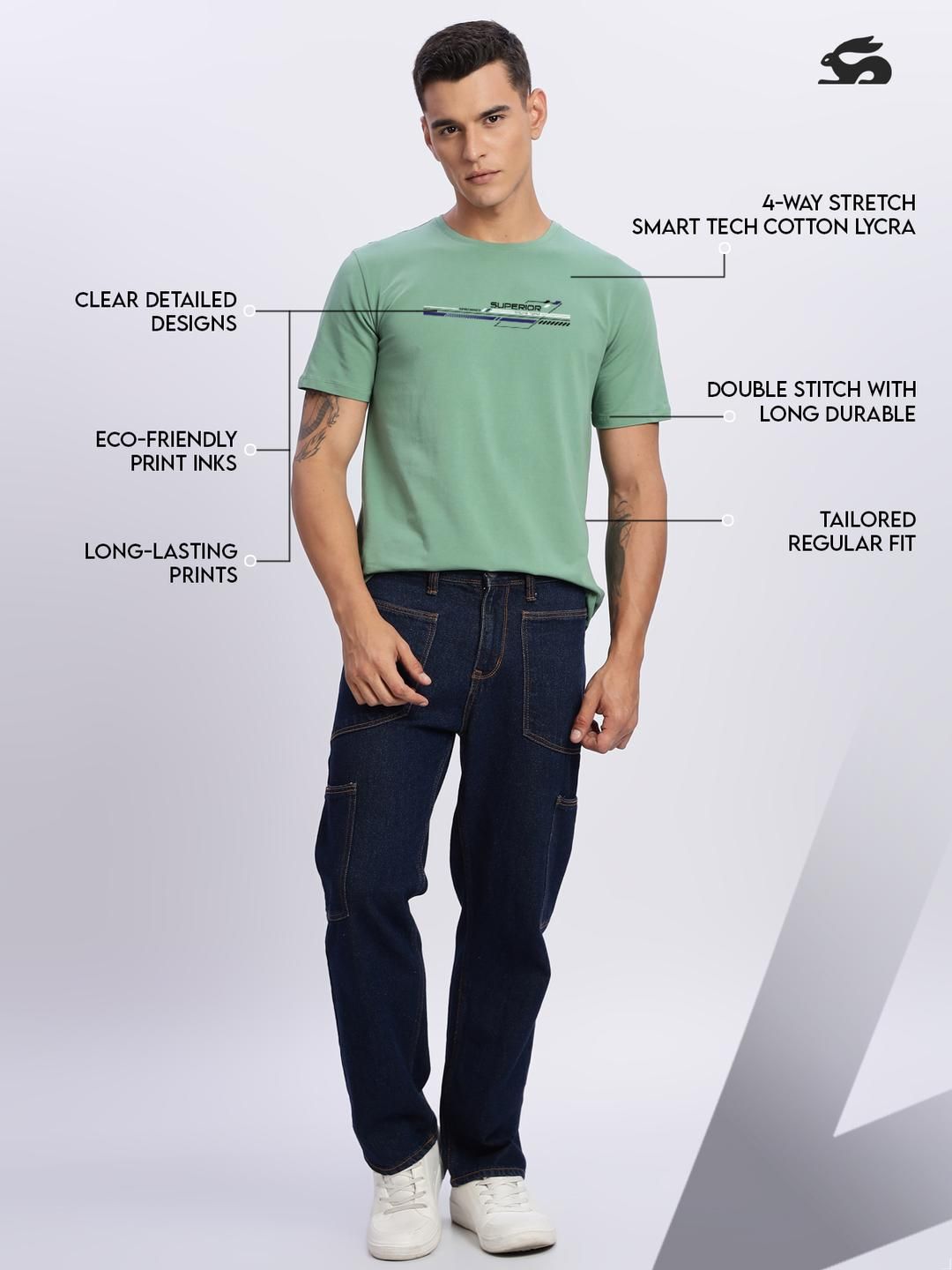 Tshirts Hijau Laut ADRO Lelaki