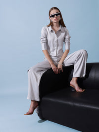 STREET 9 Women Solid Shirt Collar Top