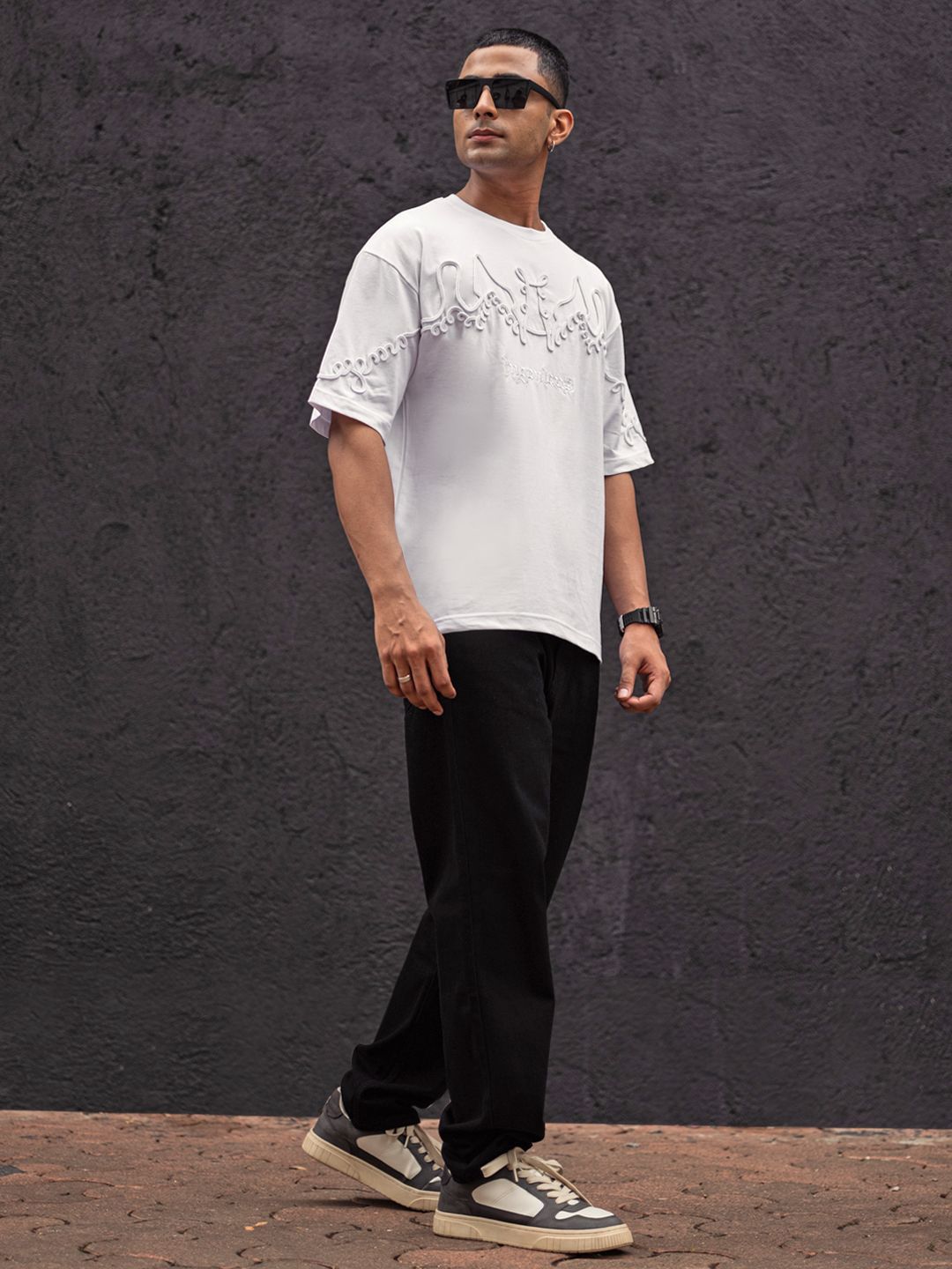 Powerlook Men Drop-Shoulder Sleeves T-shirt