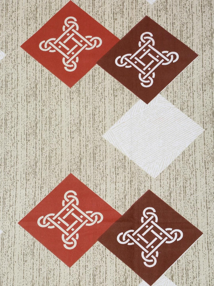 KLOTTHE Beige Cotton Geometric 400 TC Cadar Bujang