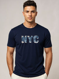 ADRO Typography Printed Round Neck Skin-Friendly Regular Fit T-shirt
