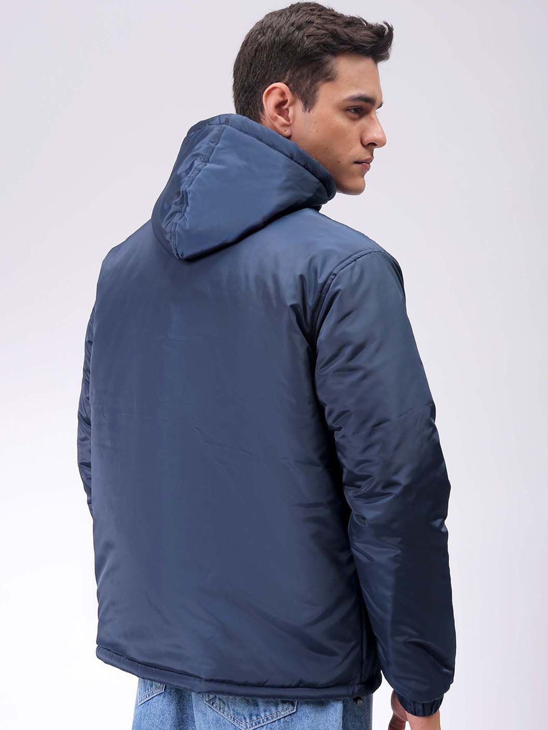 The Indian Garage Co Men Hooded Slim Fit Bomber Jacket
