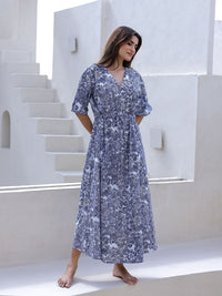 Sanskrutihomes dicetak nightdress kapas tulen