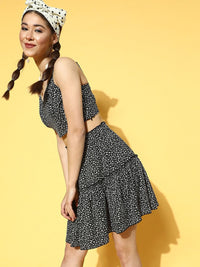 Berrylush Floral Printed Top & Flared Skirt Co-Ord Set