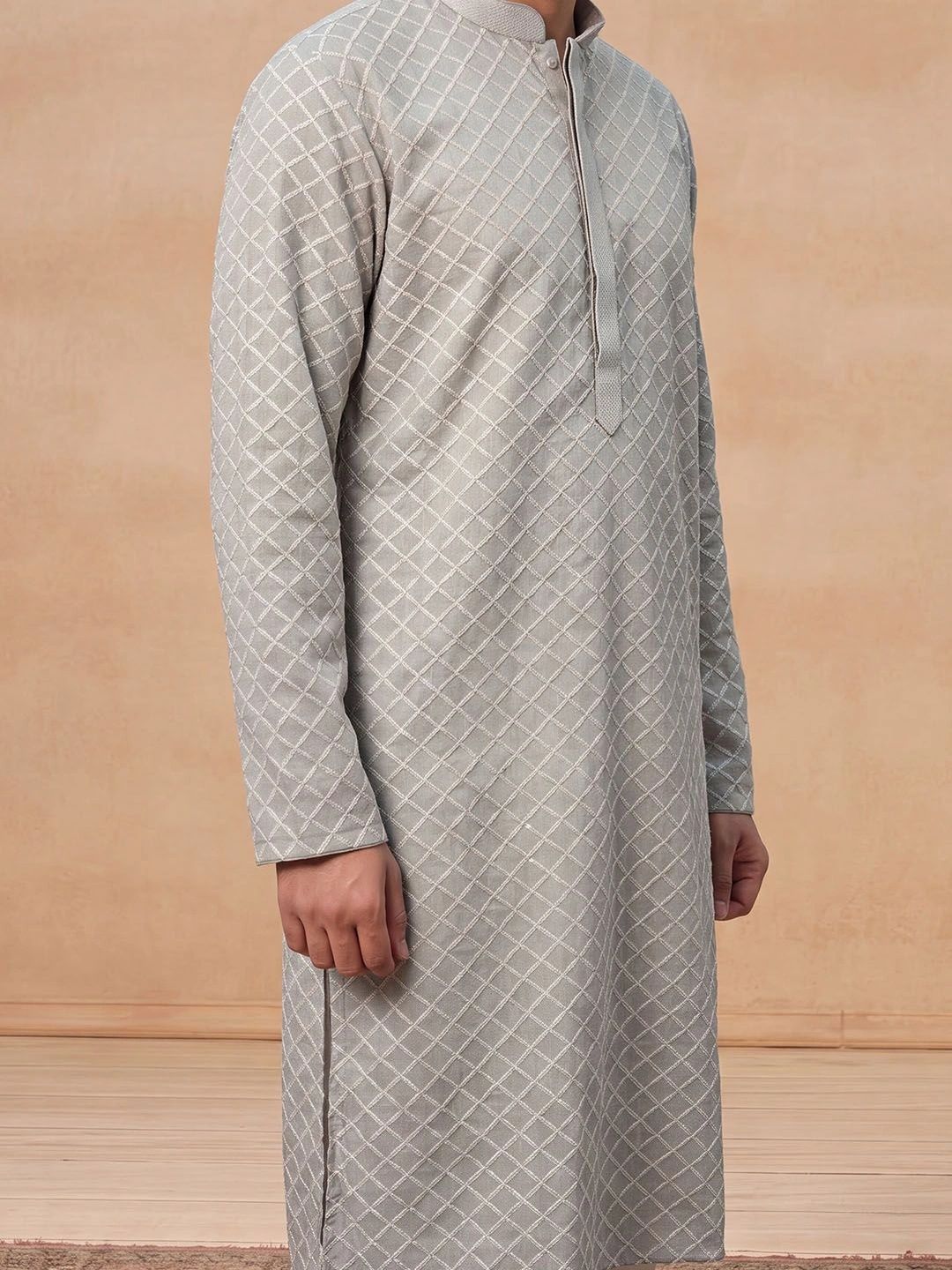 House of Chikankari Men Geometric Printed Kurta