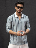 Powerlook Men Striped Polo Collar T-shirt