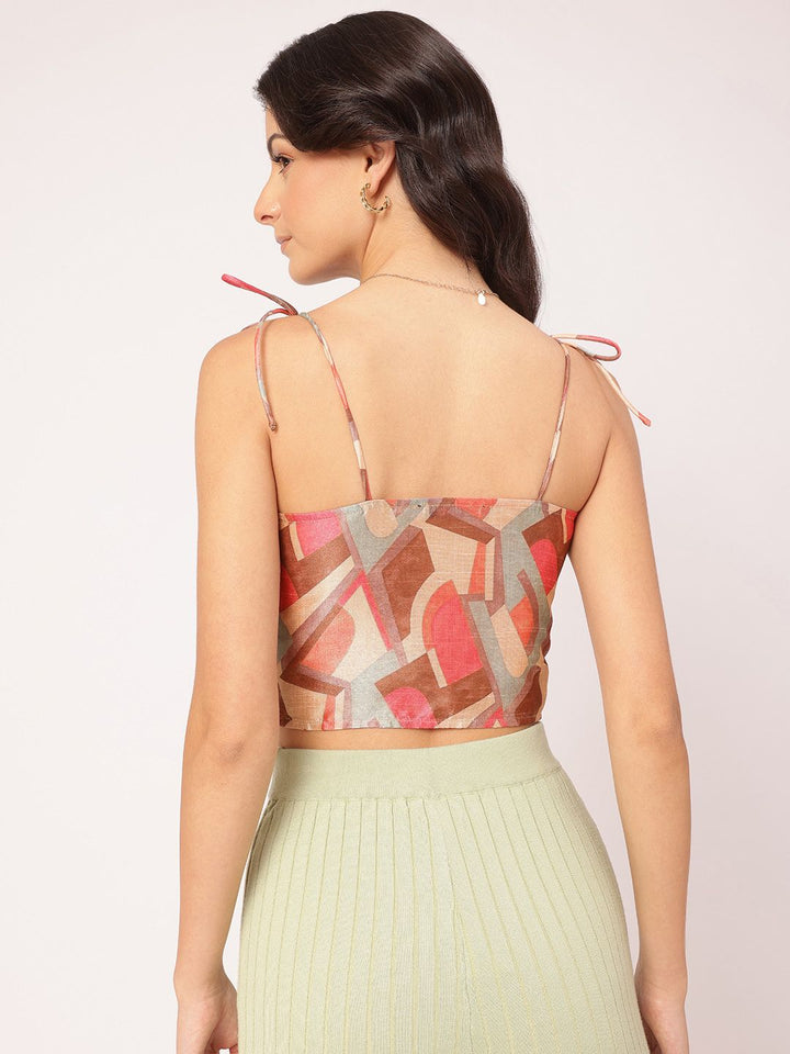 DressBerry Artistic Attitude Bow-Detail Strappy Crop Top
