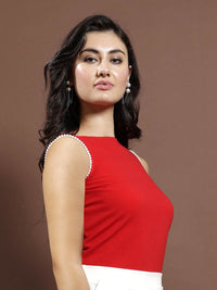 Athena Women Solid Boat Neck Top