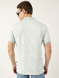Thomas Scott Men Floral Printed Polo Collar Pockets T-shirt