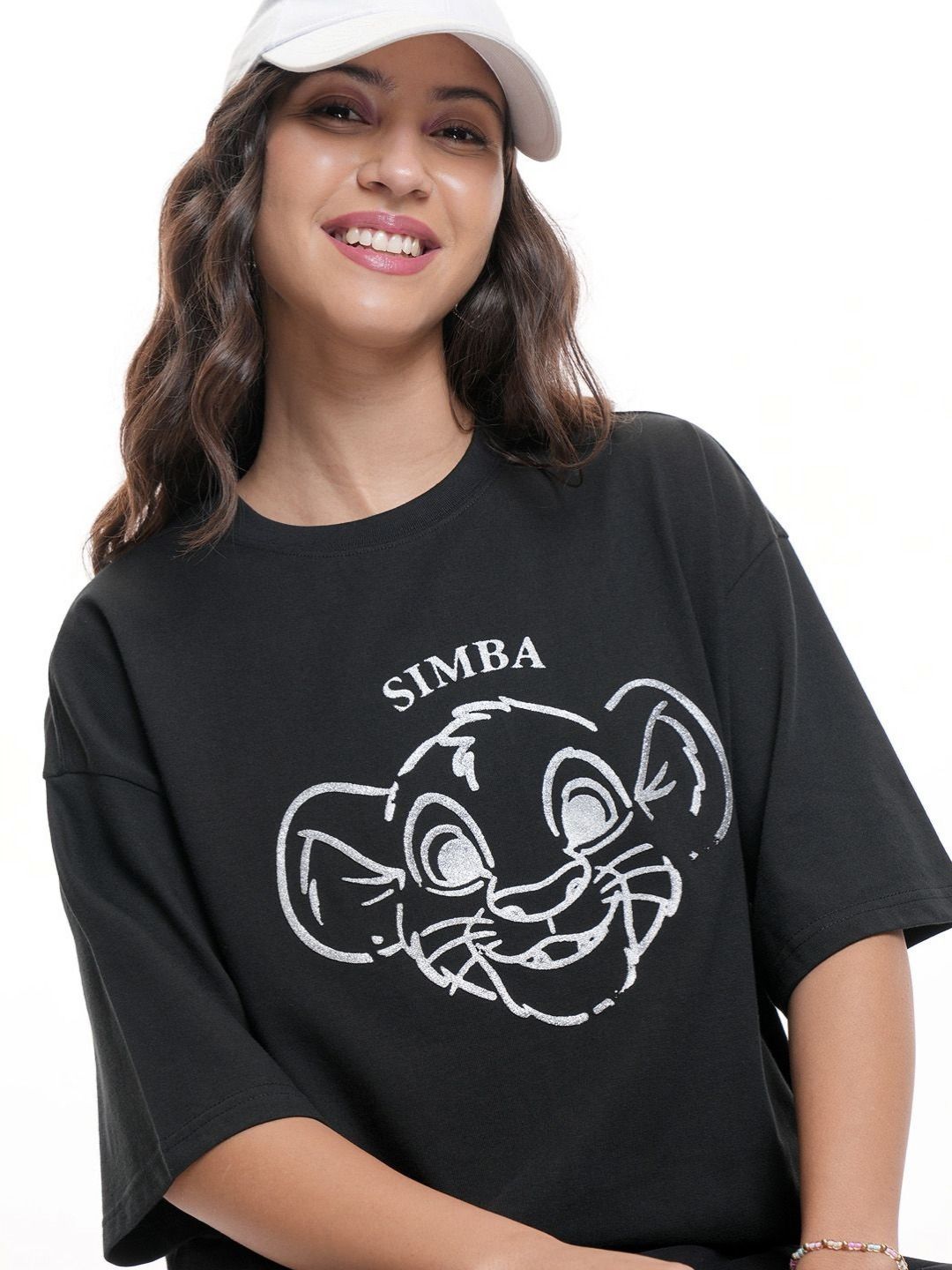 Tokyo Talkies Disney Simba Lion King Graphic printed Oversized Pure Cotton Tshirt