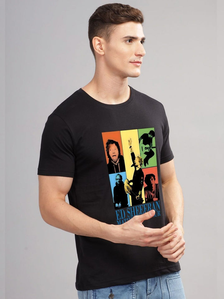 ADRO Lelaki Grafik Bercetak T-shirt Kapas Leher Bulat