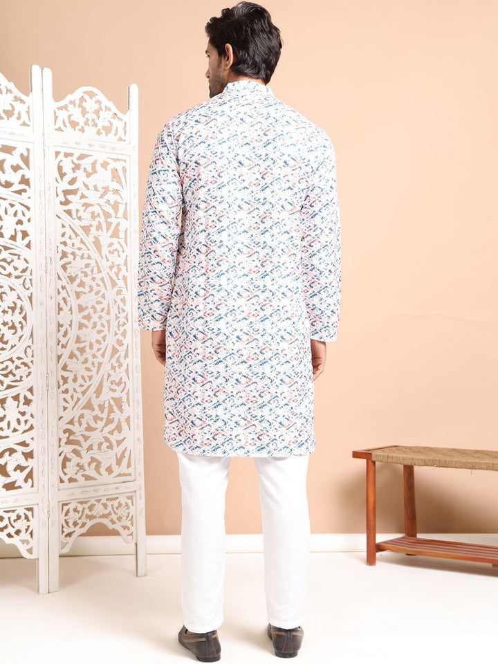 Anouk Men Printed Regular Sequinned Kurta with Pyjamas