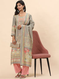 Mamicha Women Ethnic Motifs Printed Regular Pure Cotton Kurta with Trousers & With Dupatta