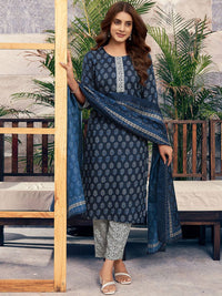 KALINI Floral Printed Kurta with Trouser & Dupatta