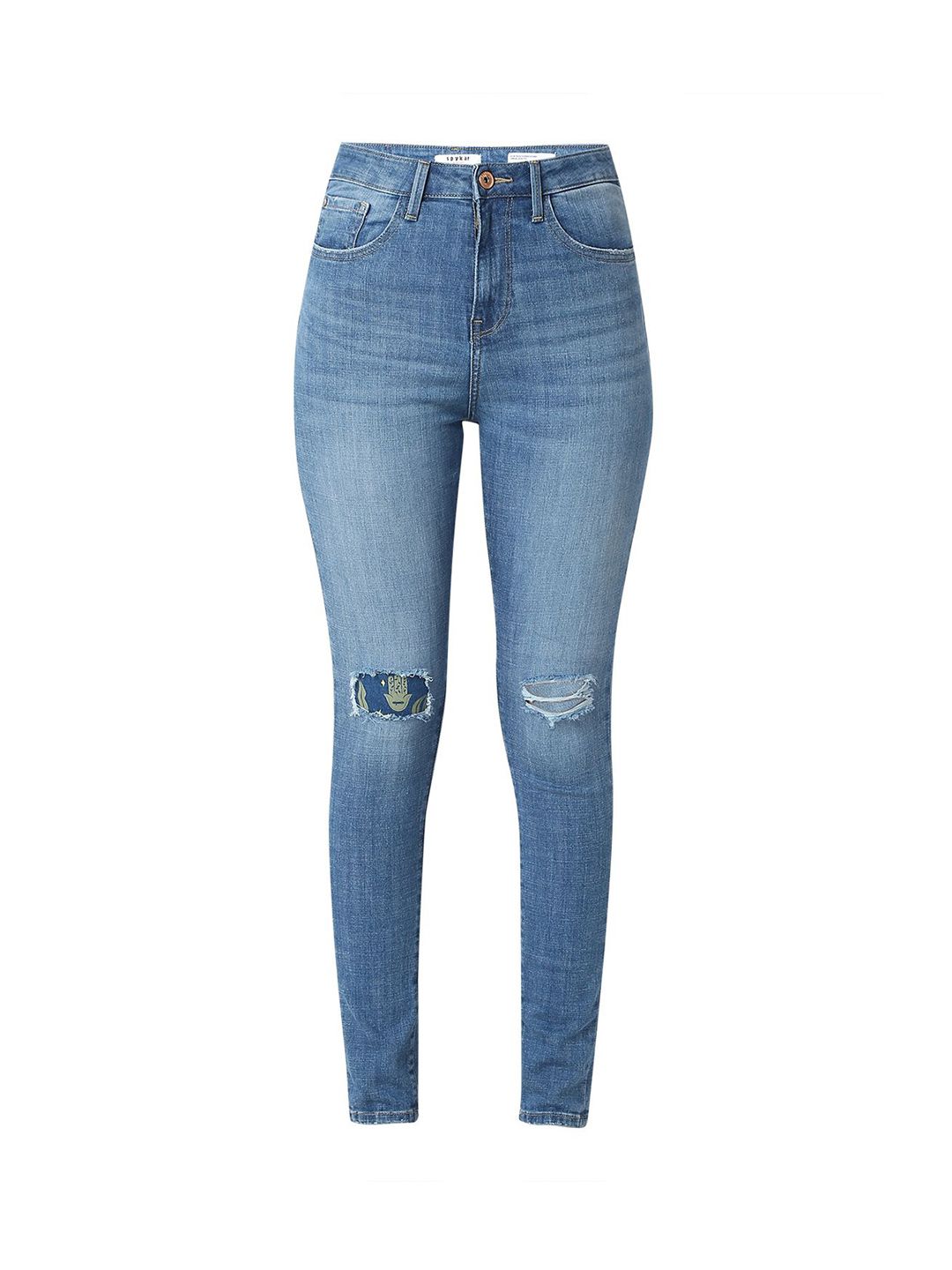 SPYKAR Women Super Skinny Fit High-Rise Mildly Distressed Light Fade Jeans