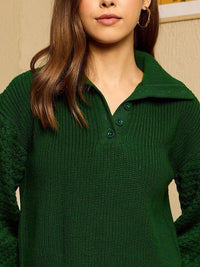 Berrylush Women Ribbed Crop Pullover
