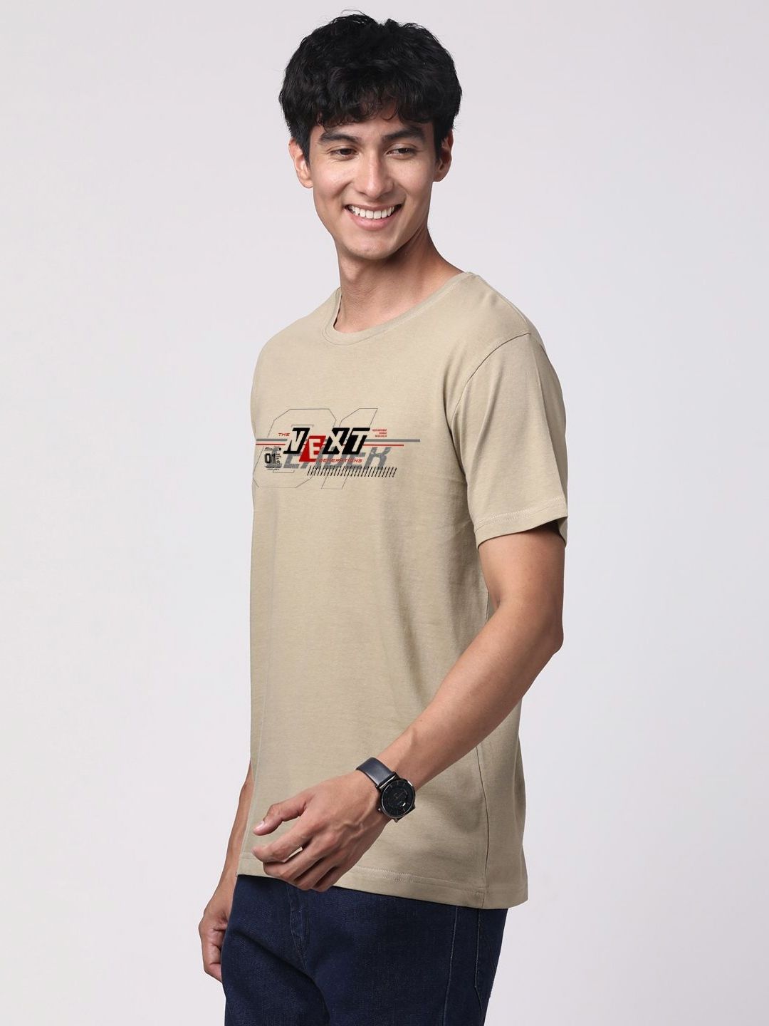 ADRO Men Graphic Printed Round Neck Cotton T-shirt