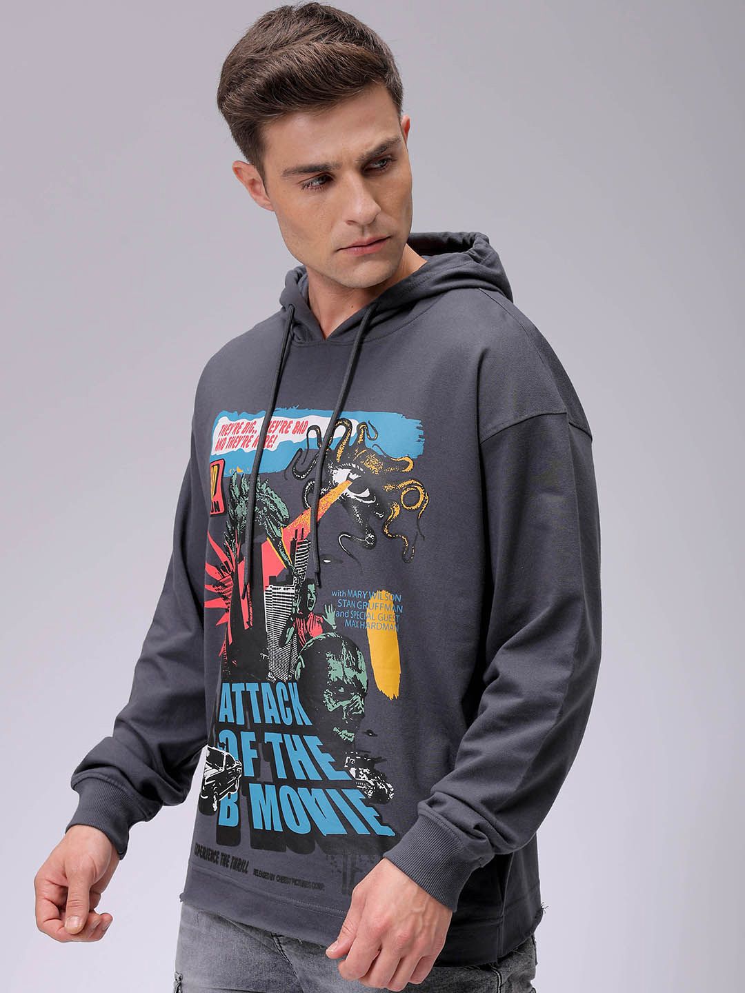 The Indian Garage Co Men Printed Hooded Sweatshirt