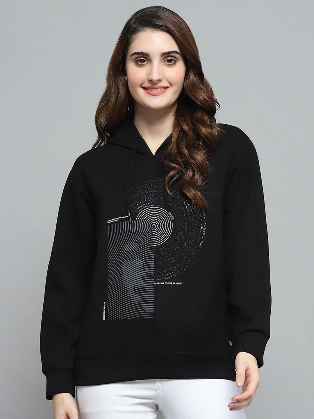 Monte Carlo Wanita Grafik Bercetak Bertindak Sweatshirt