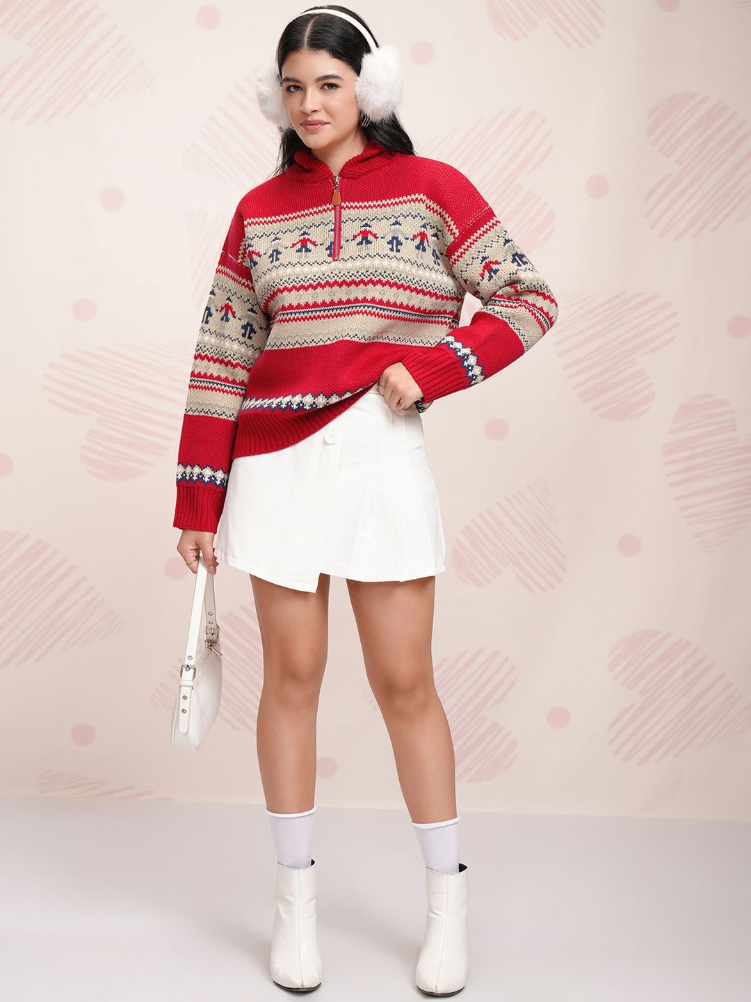 ESPYR By Tokyo Talkies Women Cable Knit Pullover with Zip Detail Detail