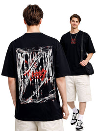 ADRO Men Printed Drop-Shoulder Sleeves T-shirt