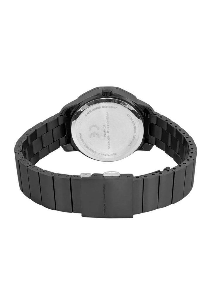 Sambungan Perancis Wanita Bercetak Dial & Tali Keluli Tahan Karat Analog Watch - FCH2BM