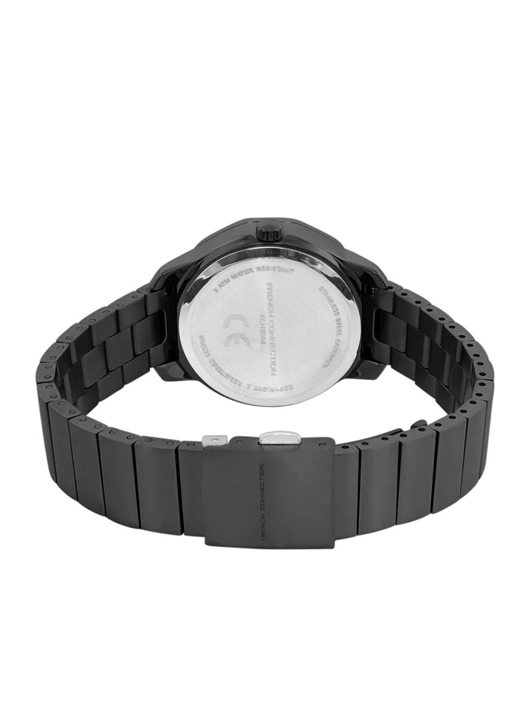 Sambungan Perancis Wanita Bercetak Dial & Tali Keluli Tahan Karat Analog Watch - FCH2BM