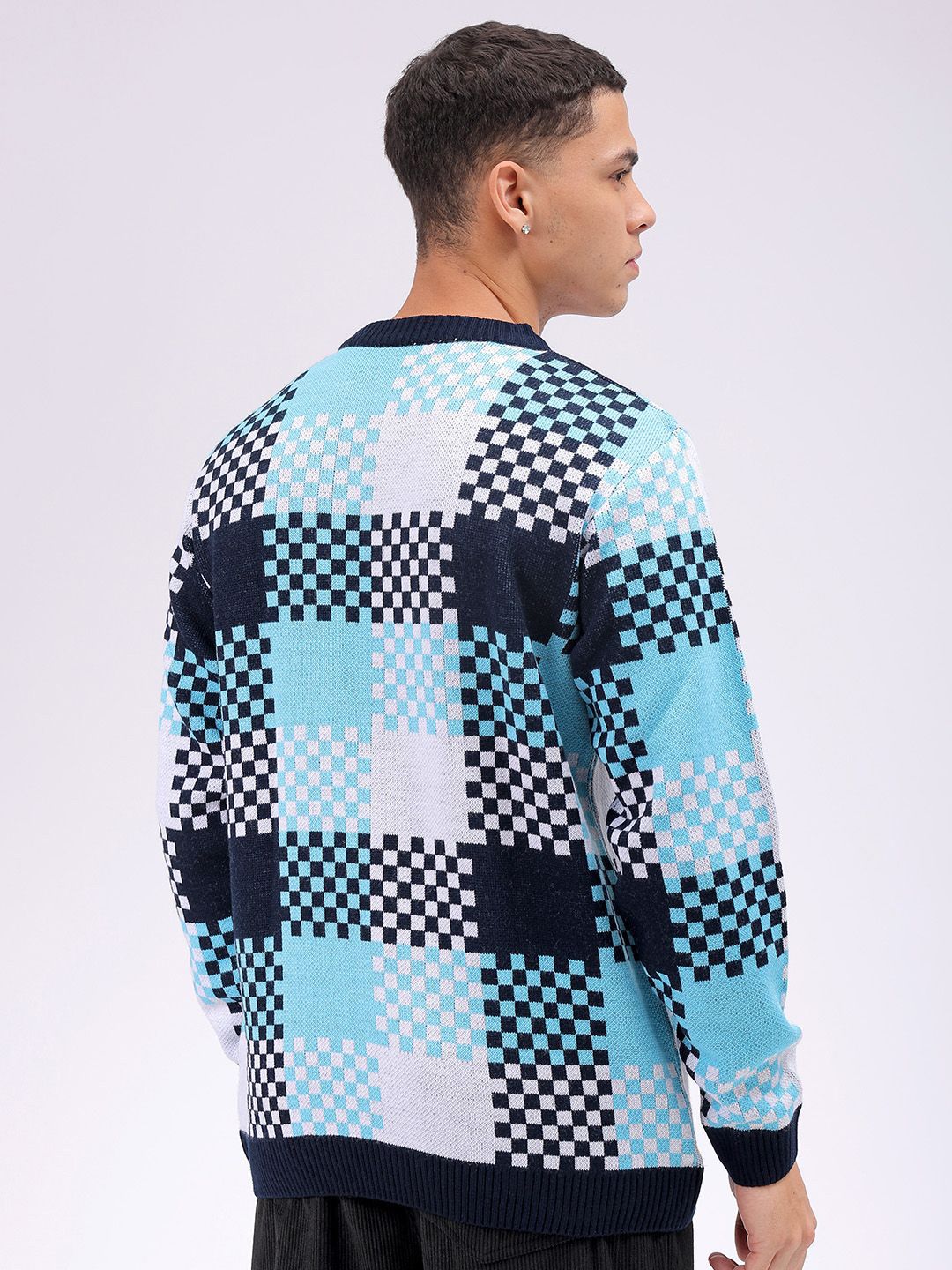 The Indian Garage Co Men Checked Pullover Sweaters