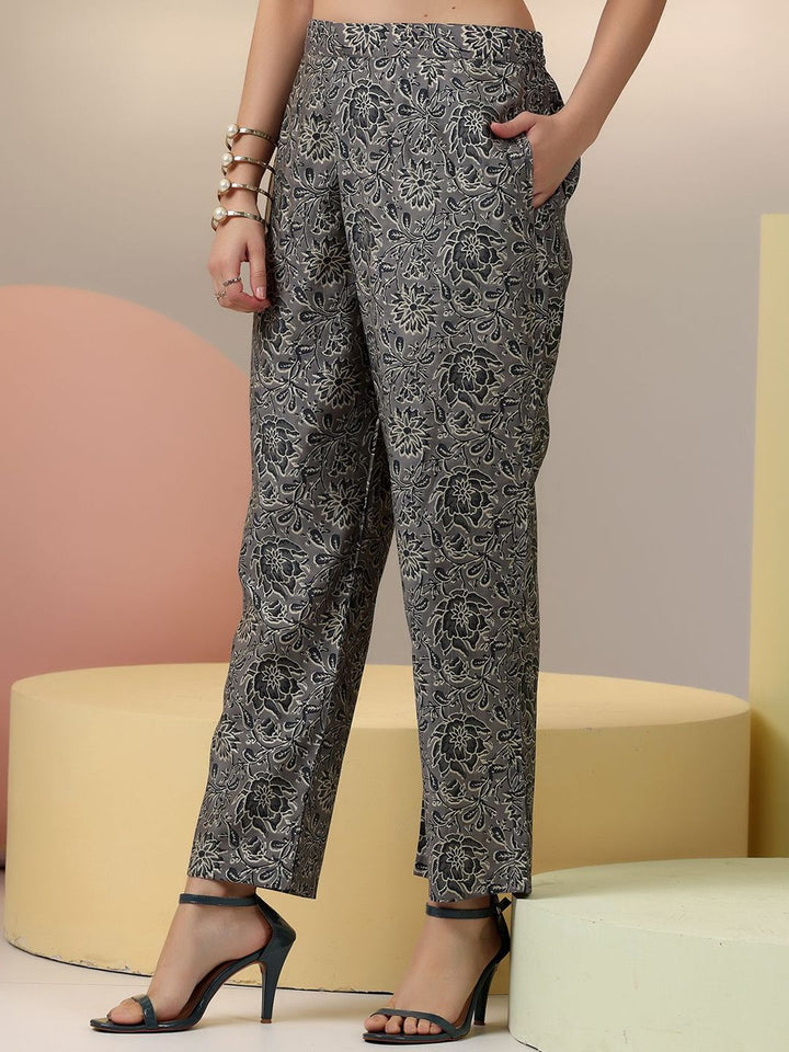 Libas Floral Printed Long Sleeves Shirt With Trousers