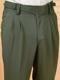 KLOTTHE Men Olive Lycra Formal Formal Trousers