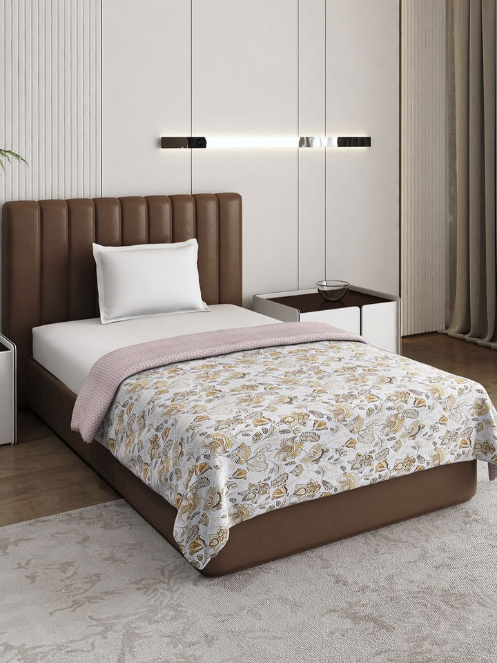 Monte Carlo Brown & White Printed Mild Winter 150 GSM Single Bed Dohar