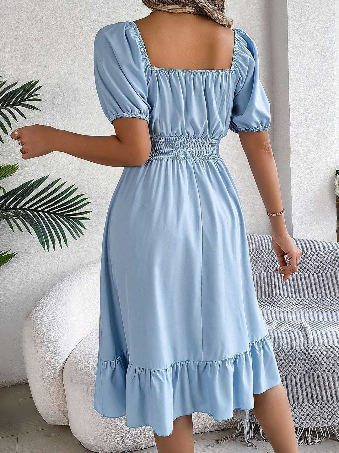 DressBerry Women Solid Fit & Flare Dress