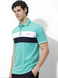 ADRO Men Brand Logo Colourblocked Polo Collar T-shirt