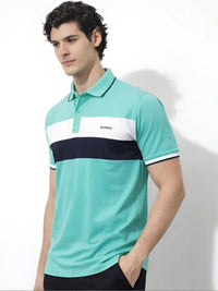 ADRO Men Brand Logo Colourblocked Polo Collar T-shirt