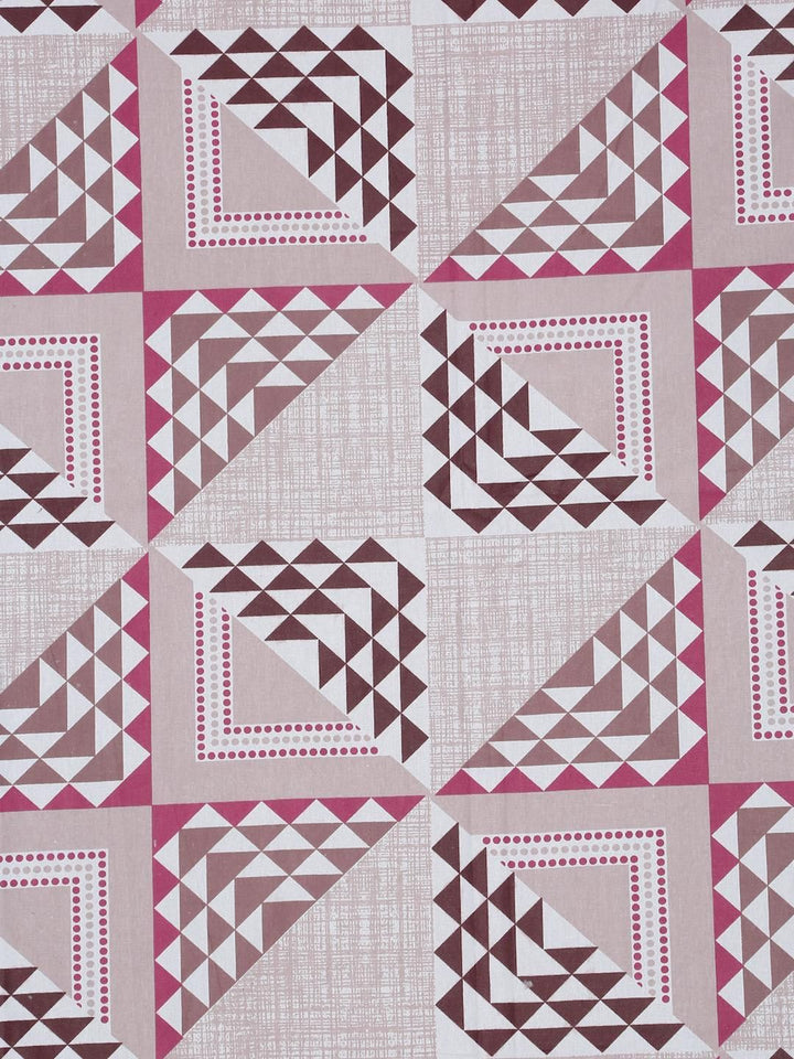 KLOTTHE Pink Geometric Cotton Single Bedsheets