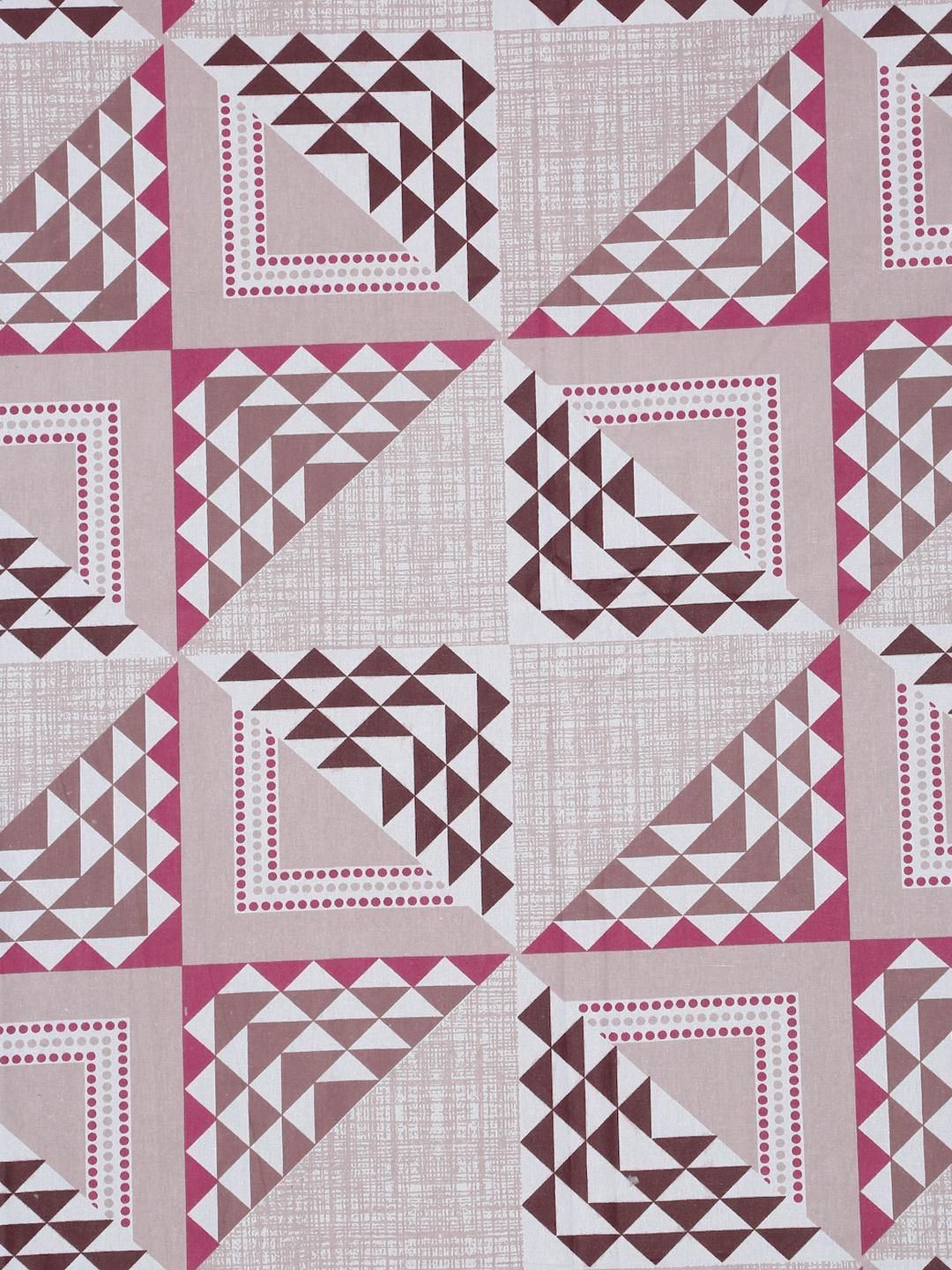 KLOTTHE Pink Geometric Cotton Single Bedsheets