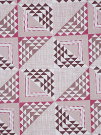 KLOTTHE Pink Geometric Cotton Single Bedsheets
