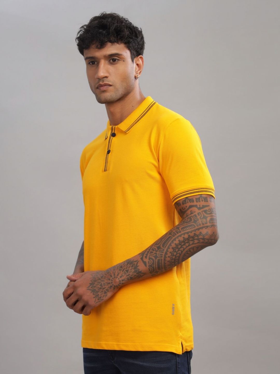 ADRO Men Polo Collar Pockets T-shirt