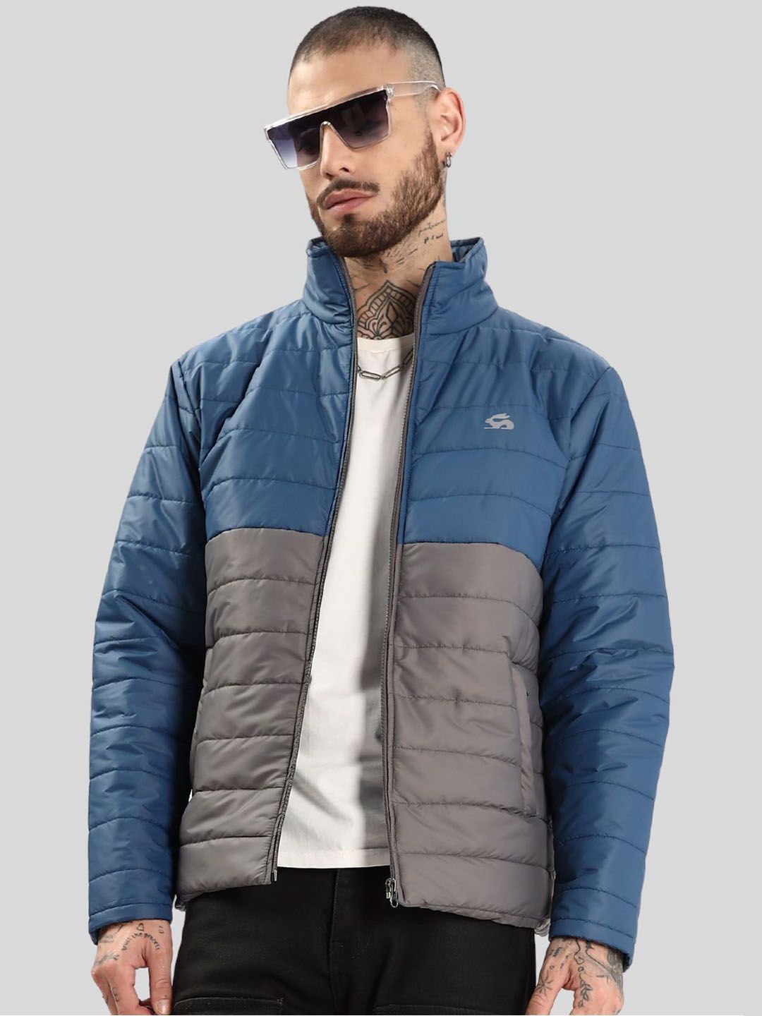 ADRO Men Colourblocked Windcheater Bomber Jacket