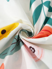 KLOTTHE White Floral Polycotton 300 TC Dilengkapi Cadar Bujang Halus dengan Sarung Bantal-87 x 59 inci